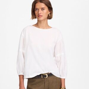 Madewell NWT Puff Sleeve Drop Shoulder Knit Top Size XS in White